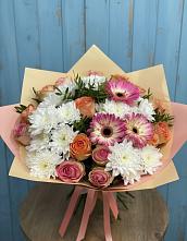 Букет цветов из:  Розы, Герберы и Хризантемы #REPLACE_PRED# Камбилеевском