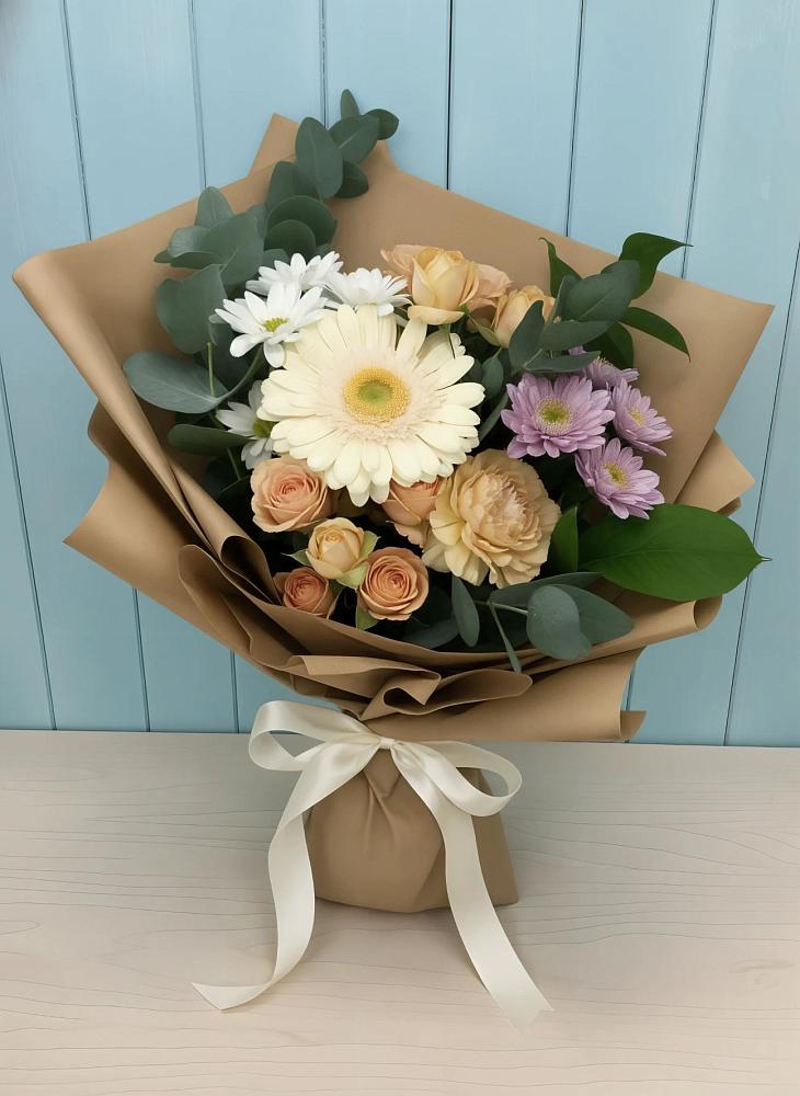 Букет цветов из: Герберы и Хризантемы в Камбилеевском