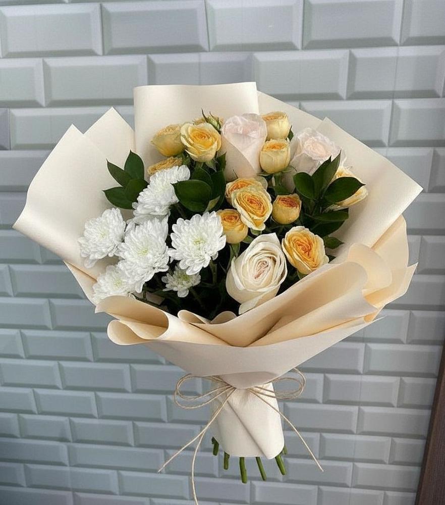 Букет цветов из: Розы и Хризантемы в Камбилеевском