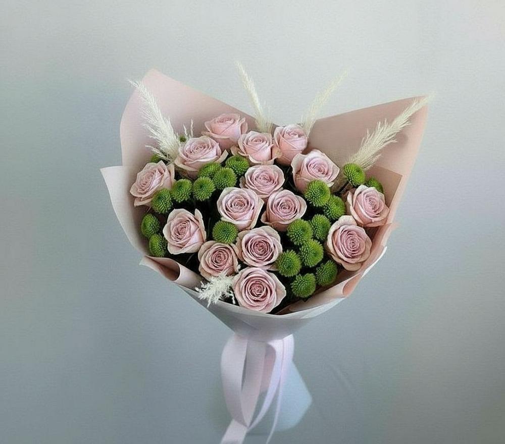 Букет цветов из: Розы и Хризантемы в Камбилеевском