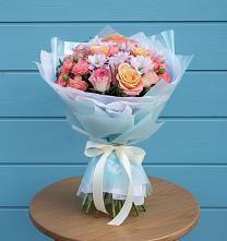 Букет цветов из:  Хризантемы и Розы в Камбилеевском