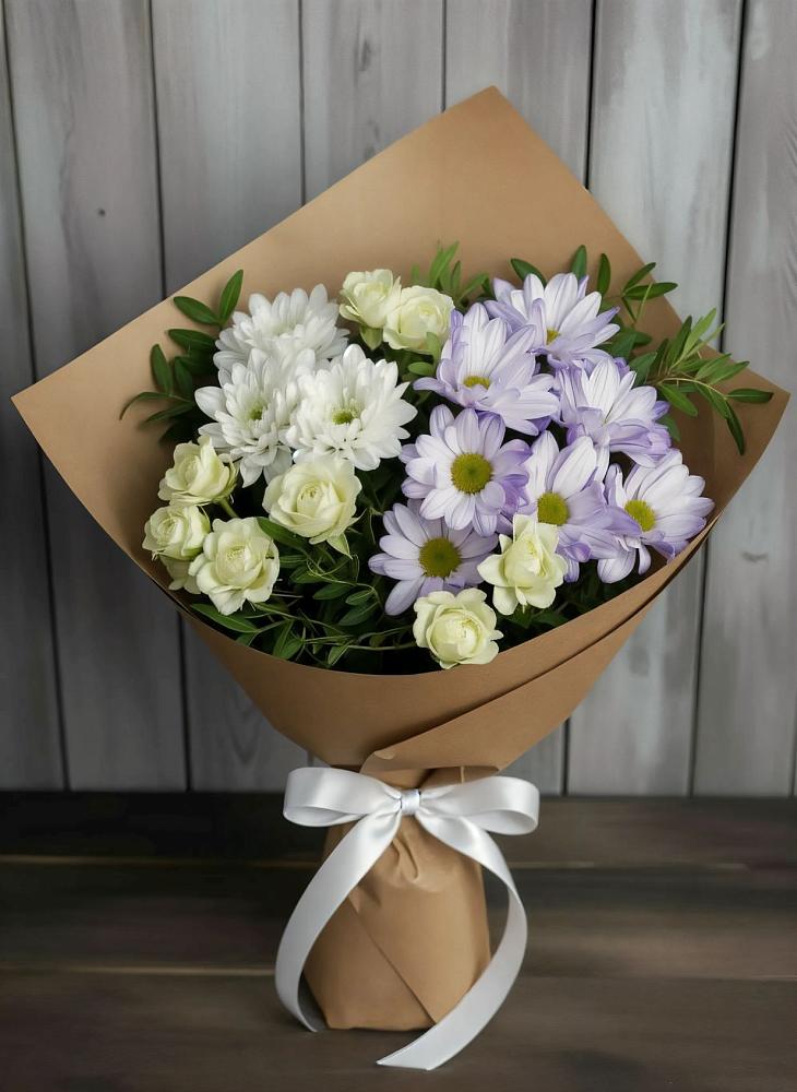 Букет цветов из: Хризантемы и Розы в Камбилеевском